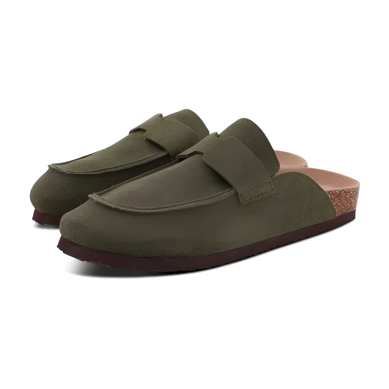 Womens Cork Mules Summer Shoes - Green / 3