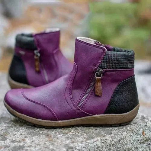 Adjustable Comfort Ankle Boots for Women - Purple / 2