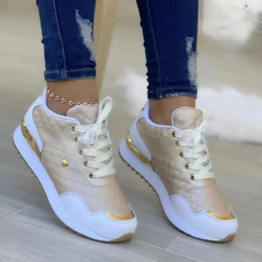 Breathable Lightweight Womens Sneakers - apricot / 3