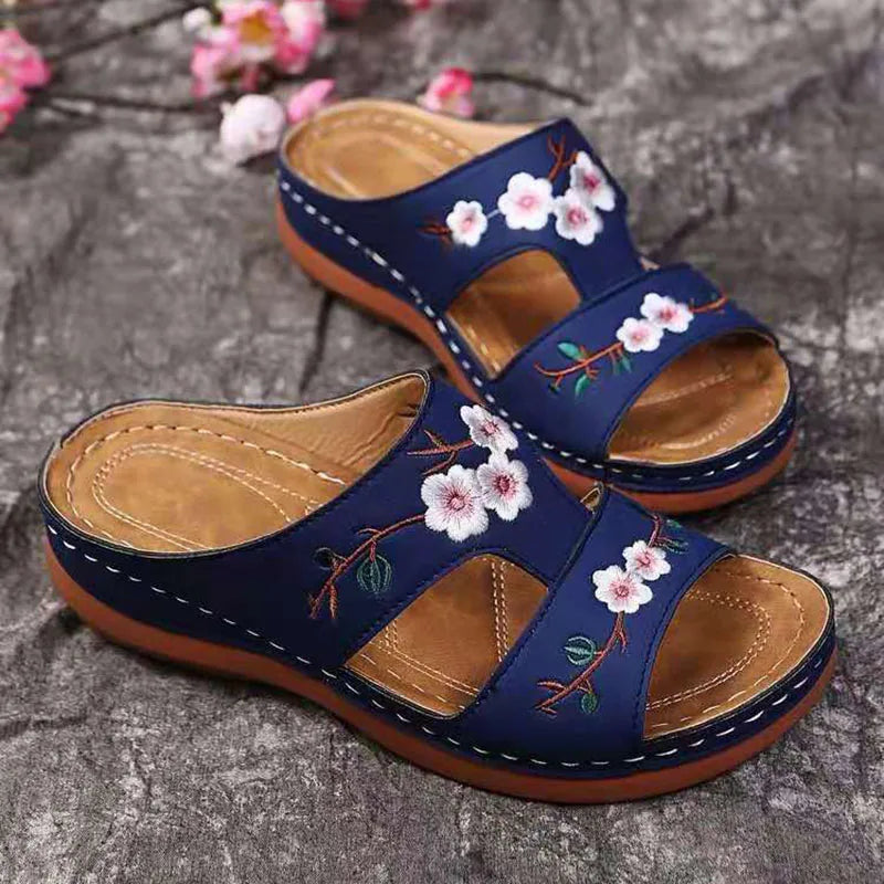 Embroidered Summer Sandals for Women - Blue / 2