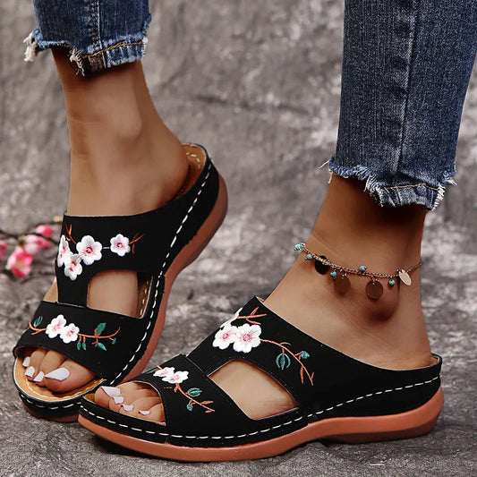Embroidered Summer Sandals for Women