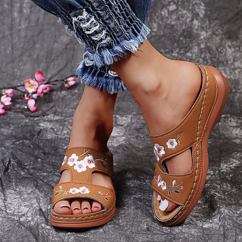 Embroidered Summer Sandals for Women