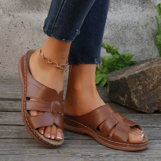 High Heel Leather Summer Sandals