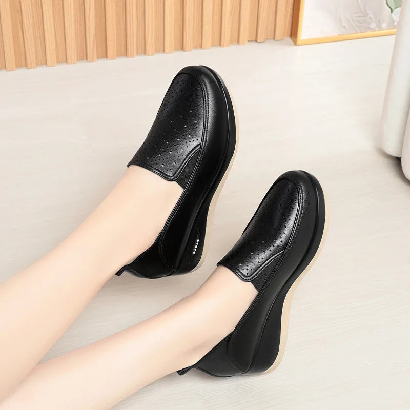 Leather Comfort Shoes Womens