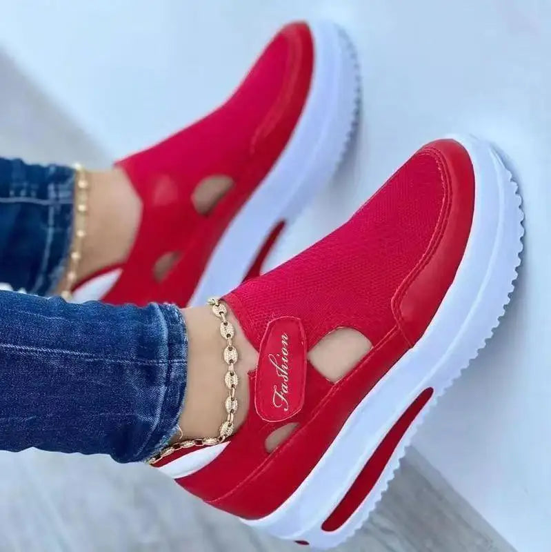 Women’s Active Canvas Sneakers - Red / 2