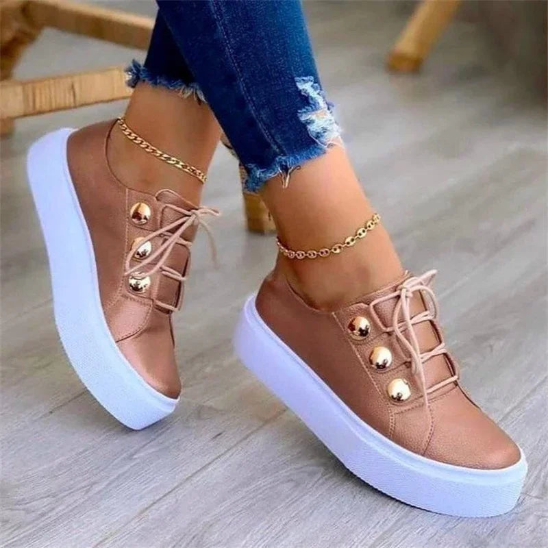 Womens Casual Comfort Sneakers - pink gold / 3