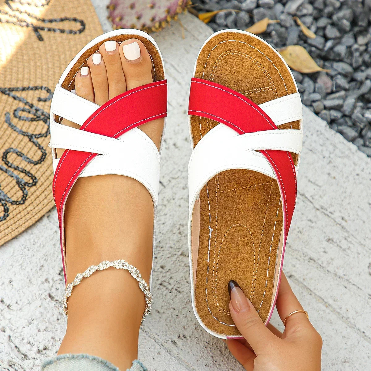 Womens Casual Leather Sandals