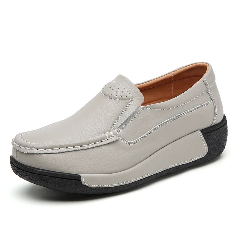 Womens Comfortable Everyday Moccasins - Gray / 2